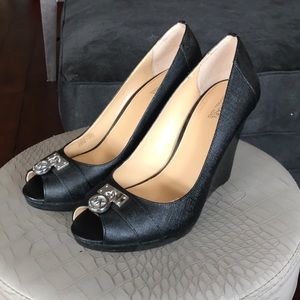 Michael Kora wedge heel black Leather